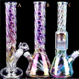 2024 Glow In Dark Heady Hookahs Smoking Water Beakers Bongs Dab Rigs With Dowmstem Perc Shisha Dabber Cigarette with 14mm bowl