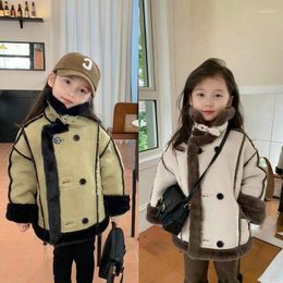 Jackets Children's Winter Plush Coat Toddler Girls Suede Velvet Jacket Boys Parkas Korean Style Baby Warm Costume XMP508