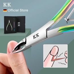 Cuticle Scissors KK Cuticle Nipper Rainbow Dead Skin Scissors Stainless Steel Nail Clippers Manicure Ended Polish Remover Pusher Tool Trimmer 231007