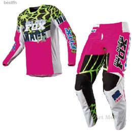 Others Apparel 2021 Automotive MTB Bike Off-road Gear Set Locomotive Suit Dirt Bike Geae Racing Suit Clothing Motocross And PantsL231007