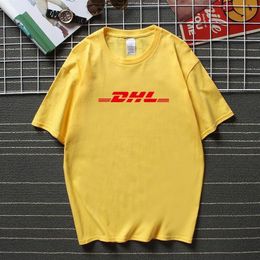 Men's T-Shirts Yellow DHL T-shirt Men Women Unisex Fashion Grunge 90s Casual Tops Hip Hop Loose Short Sleeve309m