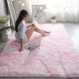 Carpets Pink Kids Carpet For Girls Bedroom Decoration Nordic large Living Room's Rugs Fluffy Hall Carpets Soft Plush Nursery Play Mats 231006