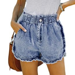 Women's Jeans 1038# Fashion Elastic Waist Flounces Ladies Shorts