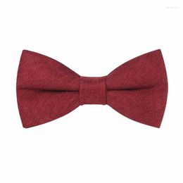 Bow Ties Adjustable Mens Bowtie Cotton Wedding Adult Blue Neckwear Pre-Tied Krawatte Accessories Neck Tie Burgundy MP79