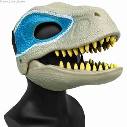Party Masks Dinosaur Mask Hard Plastic Moving Jaw Halloween Cosplay Party Dinosaur Mask with Opening Jaw Dinosaur Mask Holder for Kids Adult Q231007