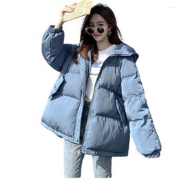 Women's Trench Coats Cotday Loose Short Plus Size Bule Dames Zipper High Street Elegant 2023 Winter Warm Jacket Women Lovely Bread Parka