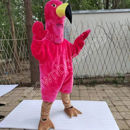 2024 pink bird Mascot Costumes Halloween Cartoon Character Outfit Suit Xmas Outdoor Party Outfit Unisex Promotional Advertising Clothings