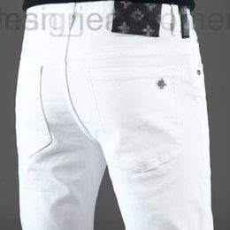 Men's Jeans Designer designer Spring New Cotton Stretch Korean Edition Slim Fit High end European Black and White Youth Pants GNL1 LVJS