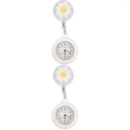 Pocket Watches Set 2 Watch Clip Fob Nurses Girl Hanging Nursing Digital Table Backpack