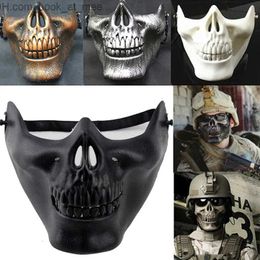 Party Masks Halloween Half Face Masks Costume Party Skull Mask Wargame Tactical Mask Motorcycle Party Prop Cusume Skull Mask Half Face Masks Q231007