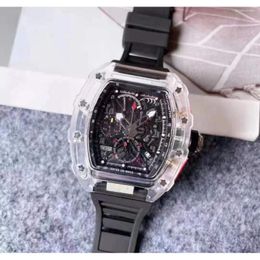 Wristwatches Large Dial Barrel Shaped Multi-color Sports Watch For Men Luminous Transparent Case Silicone Strap Male Clock Reloj Hombre