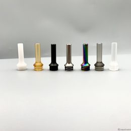 510 Stainless Steel Metal Plastic Acrylic Drip Tip Long Mouthpiece Rainbow Silver Black for 510 Tank 7 Colours