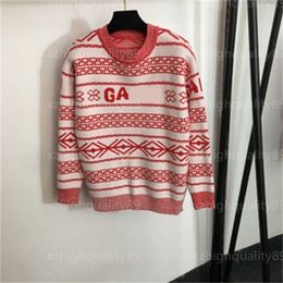 Designer Sweater Women Jumper Knitted Pullover Woman Letter Checkered Stripe Pattern Fashion Round Neck Long Sleeved Knit Sweaters Womens Clothing Red