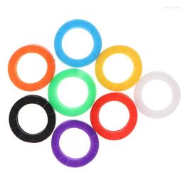 Keychains Cap Keyring Case Keys Locks Multicolor Elastic Round Soft Silicone 32pcs Mixed Colour Hollow Rubber Key Covers