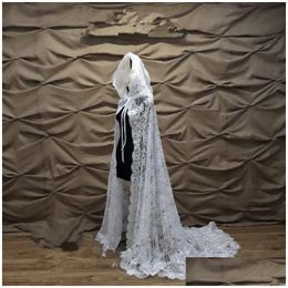 Wraps & Jackets Wraps Jackets Wedding Cape With Hood Lace Bridal Chapel Veil Mantilla Church Coat Cloak Wedding , Party Events Wedding Dhx8G