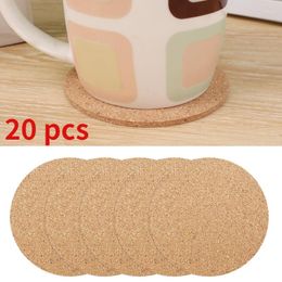 Table Mats Plain Natural Cork Coasters Handy Round Shape Dia 9cm Wine Drink Coffee Tea Cup Pad For Home Office Kitchen