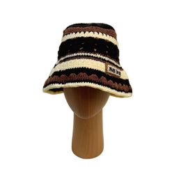 Designer hand-knitted hat hollowed out bell hat visor hat