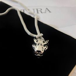 luxury jewerlry 925 sterling silver necklace for women and men leopard pendant charm necklace