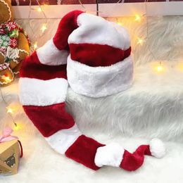 Christmas Decorations Overlength Christmas Santa Hat Long Adult Plush Christmas Long-tail Cap Hat Xmas Party Supplies 231006