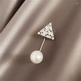 Brooches Simple Imitation Pearl Brooch Pin Rhinestone Triangle Flower Lady Fashion Cardigan Clothing Safety Jewellery Gifts