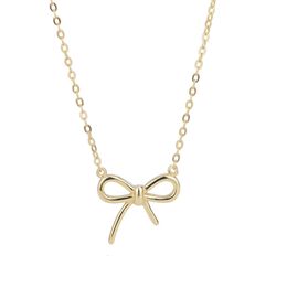 Necklace Tiffanyes Designer Luxury Fashion WomenSan Yue Jewelry World S925 Sterling Silver Japanese Korean Style Small Design Light Luxury Bow Necklace