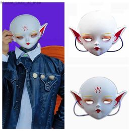 Party Masks Anime Elfin Mask New Cos Prop Hand-painted Cosplay Mask DIY Face Cover Halloween Q231009