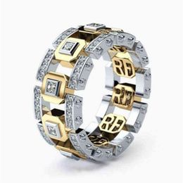 Punk Hiphop Series Men's Ring Band Cothic Geometry Men Square Crystal Trendy Gifts Gadget s for Gentleman Women Jewelry212Q