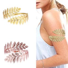 Bangle Gold Silver Plated Greek Roman Laurel Leaf Bracelet Armband Upper Arm Cuff Armlet Festival Bridal Belly Dance Jewellery 231006