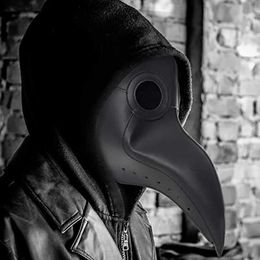 Party Masks Mediaeval Funny Steampunk Plague Doctor Bird Mask Latex Punk Cosplay Masks Beak Adult Halloween Event Cosplay Face Mask Props Q231007