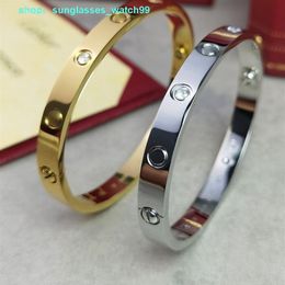 Love bangle gold diamond Au 750 18 K never fade 16-19 size With counter box certificate official replica top quality luxury brand 2272