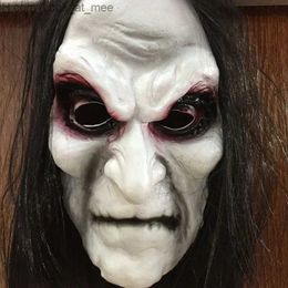 Party Masks Halloween Zombie Mask Props Grudge Ghost Hedging Zombie Mask Realistic Masquerade Headgear Long Hair Ghost Scary Horror Party Q231007