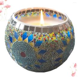 Candle Holders Tea Light Holder Mosaic Glass Candlestick Sunflower Pattern Holding Stand Style Centerpiece Crystal