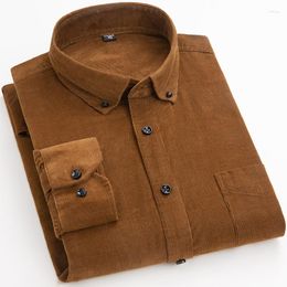 Men's Casual Shirts Plus Size 6xl Warm Cotton Corduroy Long Sleeved Button Collar Smart For Men Comfortable