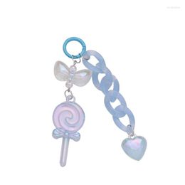 Keychains Acrylic Lollipop KeyChain Car For Women Pendant With Colored Open Key Ring Love Chain Accessory Bag Buckle K5262