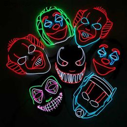 Theme Mask Horror Halloween Neon Mask Clown Mask Cosplay Party Come Plies Led Mask Masque Masquerade Party Masks Glow in the Darkl 856