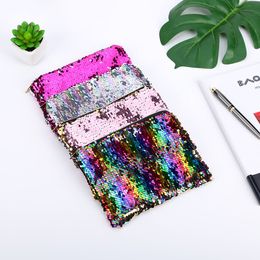 10pcs Cosmetic Cases Polyester Double Sided Paillette Large Capacity Square Long Storage Bag