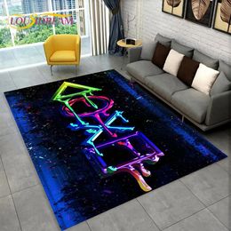 Carpets Cartoon Gamer Game Gamepad Area Rug Carpet Rug for Living Room Kids Bedroom Sofa Kitchen Doormat Decor Child Non-slip Floor Mat 231007