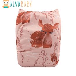 Cloth Diapers ALVABABY Reusable Cloth Baby Diaper Positioned Cloth Nappy for Babies 3-15kg with 1pc Insert 231006