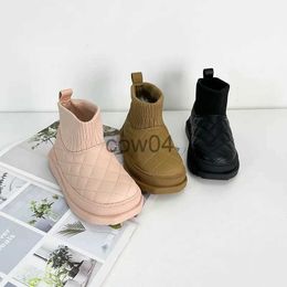 Boots Children's snow boots 2023 Comfortable Girls' School short boots winter plush waterproof and warm cotton shoes 4-15 years old x1007