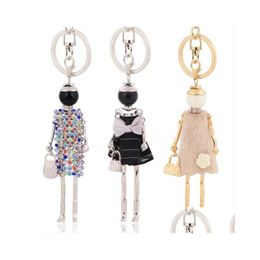 Keychains Lanyards Ylwhjj Brand Cute Doll Key Chain Handmade Fashionista Dress Keychain For Women Beauty Fashion Statement Jewelry Otouq