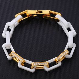 luxury chain necklace designer bracelet for women titanium steel ceramics gold plated CZ diamond chains necklaces bracelets hip hop mens Jewellery for party gift