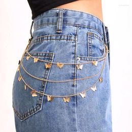 Belts Multi Layer Butterfly Belt Waist Chain Women Punk HipHop Street Pants Fashion Pendant Key Clothes Jewellery Decoration