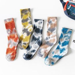 Women Socks Women's Colourful Tie Dye Cotton Mid Tube Stocking For