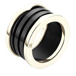 fashion titanium steel love ring silver rose gold ring for lovers white black Ceramic couple ring For gift306i