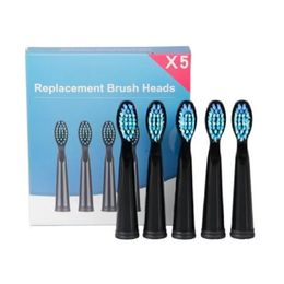 Toothbrushes Head 5 pcsset Sonic Electric Toothbrush Replacement Heads Tooth Brush for Fairywill FW507 FW508 FW917 Black 231006