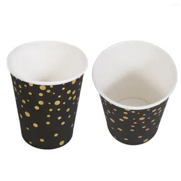 Disposable Dinnerware 10 PCS Black Serving Utensils Paper Cups Party Supplies Confetti