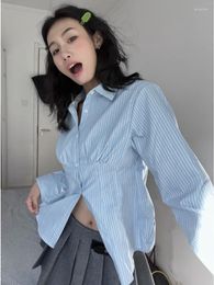 Women's Blouses Long Sleeve Striped Women Casual Shirts Japanese Y2k All Match Ins Korean Fashion Sweet Blusas Elegantes De Mujer 2023