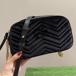 Designer Classic Marmont Quilted Crossbody Bag Luxury Velvet Women Fashion Shoulder Bags Autumn Winter New Italy Double Letter High Quality Handbag Camera