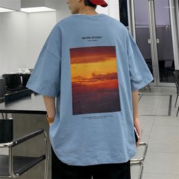 Men's T Shirts Oversized Shirt White 4XL Mens Cotton T-shirts Big Size Summer Casual Wear Tee Print For Men Fashion Male Clothes