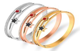 women bangle Korean fashion versatile stainless steel Jewellery star ed diamond bracelet wholesale of handrings womens bracelets4763555